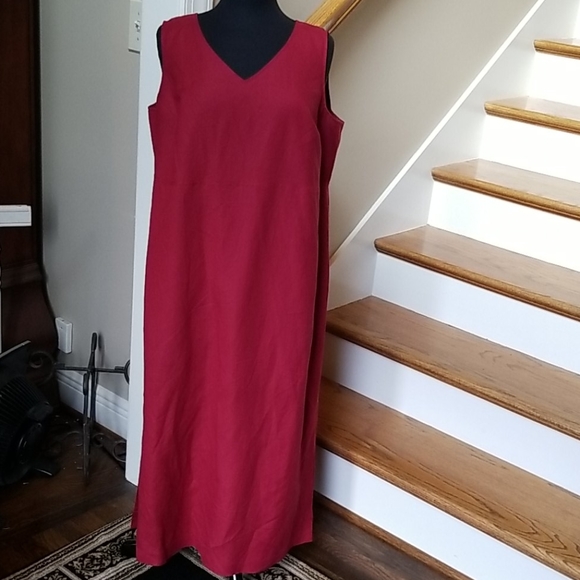 16 Womens Petite RED  long Dress Lined - Picture 4 of 13